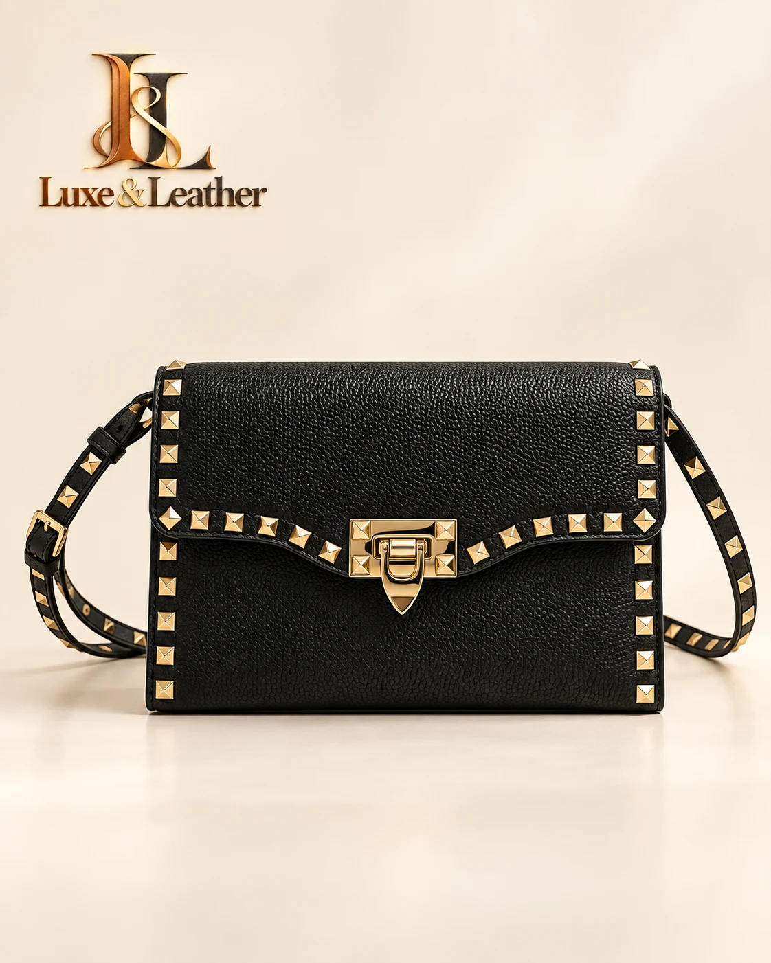Black Studded Shoulder Bag design illustration