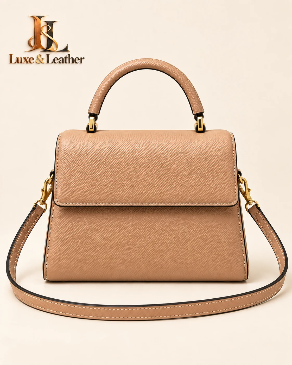 Tan Top-Handle Bag design illustration